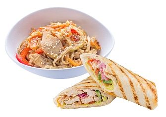 Ланч ПН-ЧТ: &quot;Удон с курицей +тортилья Сочная&quot;